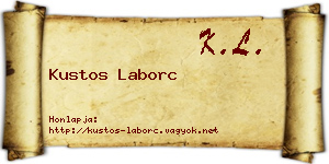 Kustos Laborc névjegykártya